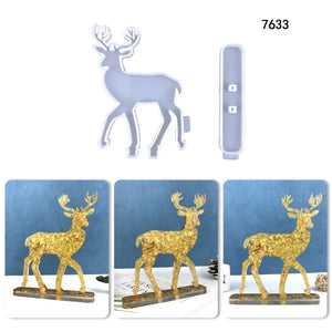 Christmas Deer Silicone Mold with Holder for DIY Table Decor