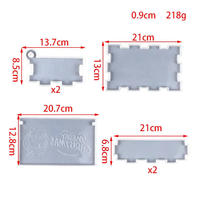 Christmas Domino Silicone Storage Box Mold DIY Large Square Jewelry Storage Box