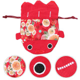 Christmas Drawstring Pouch Gift Candy Brocade Japanese Purse Sack