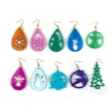 Christmas Silicone Resin Mold Set Snowflake Snowman Keychain Pendant