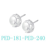 925 Sterling Silver Christmas Earrings with Natural Pearls
