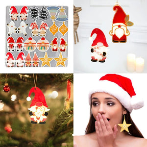 Christmas Earrings Resin Mold Xmas Danglers Pendant Silicone Mould DIY