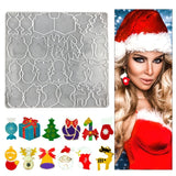 Christmas Earrings Resin Mold Xmas Danglers Pendant Silicone Mould DIY
