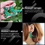 Christmas Earrings Xmas Beaded Trim Acrylic Miss Costume Jewelry