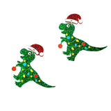 Christmas Earrings Xmas Beaded Trim Acrylic Miss Costume Jewelry
