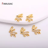 Christmas Elk Charms 14k Plated Zircon Earrings Pendants