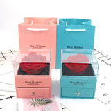 Eternal Rose Jewelry Box Preserved Flower Ring Storage Case with Necklace