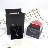 Eternal Rose Jewelry Box Preserved Flower Ring Storage Case with Necklace