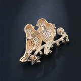 14K Soild Love Bird Bohemia Brooch for Women