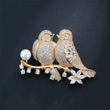 14K Soild Love Bird Bohemia Brooch for Women