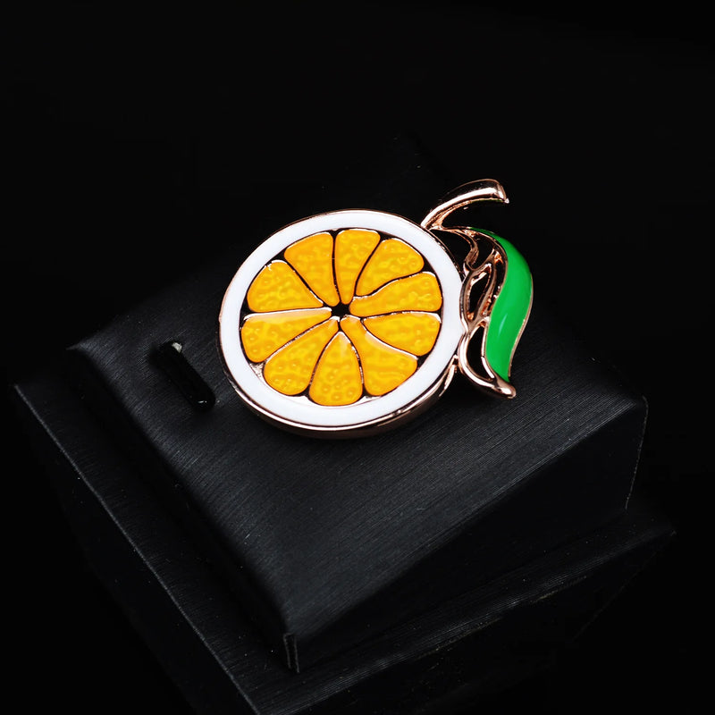 925 Silver Orange Christmas Party Brooches Unisex