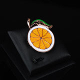 925 Silver Orange Christmas Party Brooches Unisex