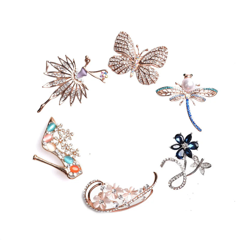 Christmas Rose Butterfly Brooch Jewelry Bohemia Party Unisex Pins