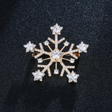 S925 Silver Christmas Snowflake Brooch for Women
