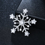 S925 Silver Christmas Snowflake Brooch for Women
