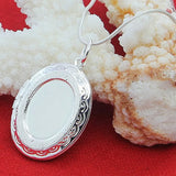 925 Silver Photo Frame Pendant Necklace - Female Charm Jewelry