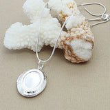 925 Silver Photo Frame Pendant Necklace - Female Charm Jewelry