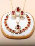 Vintage Jewelry 18K Plated Women Accessories 5-Piece Set