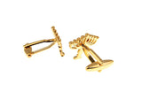 Gold-colour Copper Cuff Links