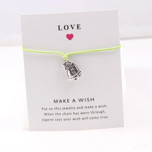 Adjustable Rope Bracelet Bells Charm Bracelet for Women Men