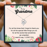 Heart Pendant Necklace Grandma Gift for Christmas
