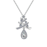 925 Silver Elk Sled Car Zircon Pendant Necklace for Women
