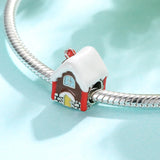 Christmas 925 Silver Charm Pendant Snow House Cake Santa Christmas Sock Bead