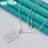 925 Silver Bear Pendant Necklace 16-30 inch Chain Women Girl Party Jewelry