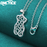 925 Silver Bear Pendant Necklace 16-30 inch Chain Women Girl Party Jewelry
