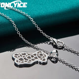 925 Silver Bear Pendant Necklace 16-30 inch Chain Women Girl Party Jewelry