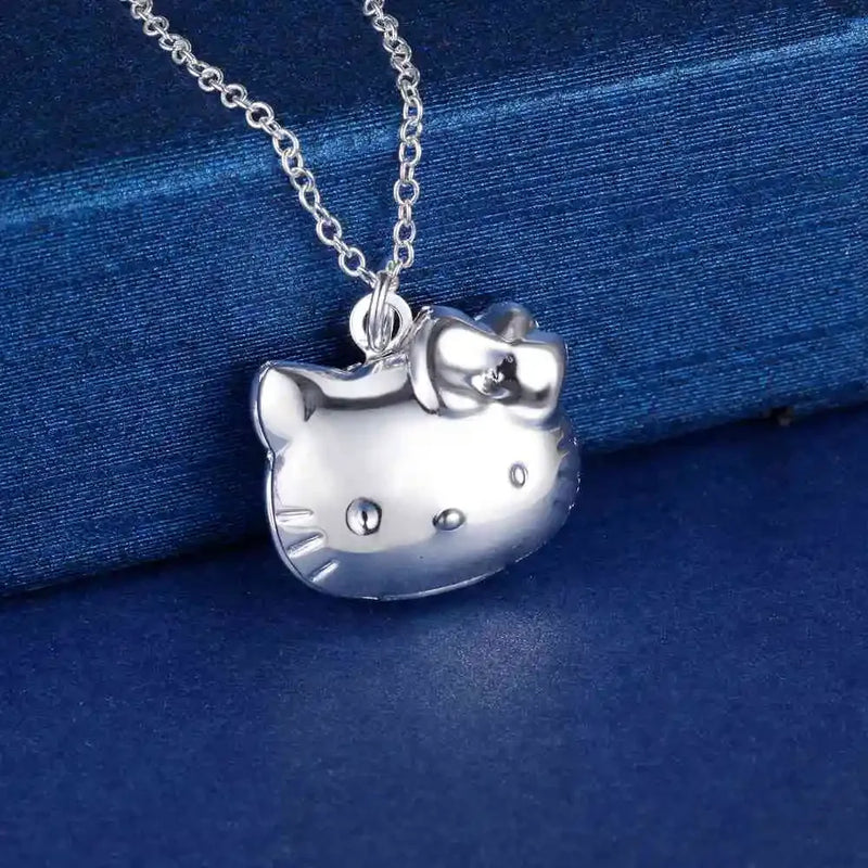 Christmas 925 Sterling Silver Cat Pendant Necklace for Women