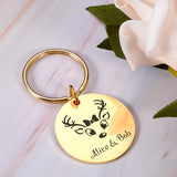 Christmas Elk Graphics Keychain Name Gift