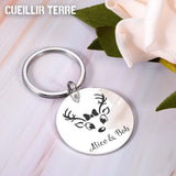Christmas Elk Graphics Keychain Name Gift