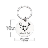 Christmas Elk Graphics Keychain Name Gift
