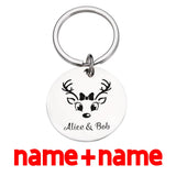 Christmas Elk Graphics Keychain Name Gift