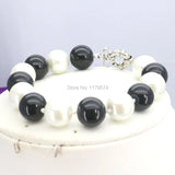 White&Black Glass Pearl Beads Bracelet Jewelry Making