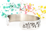 Christmas Stainless Steel Cuff Bangle Engrave Cartoon Figures Bracelet