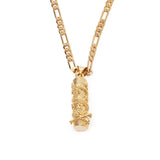 Christmas Dragon Pendant Necklace Column Animal Metal Brass