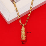 Christmas Dragon Pendant Necklace Column Animal Metal Brass