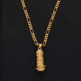 Christmas Dragon Pendant Necklace Column Animal Metal Brass