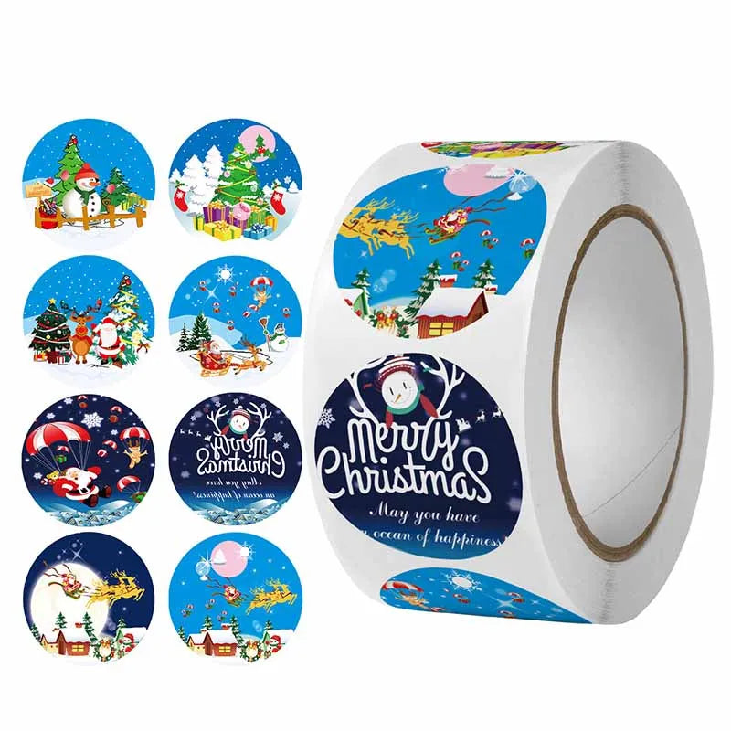 Christmas Cartoon Stickers Waterproof Adhesive Labels For Kid