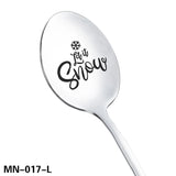 Christmas Ice-Cream Spoon Personalized Carved Stainless Steel Spoon