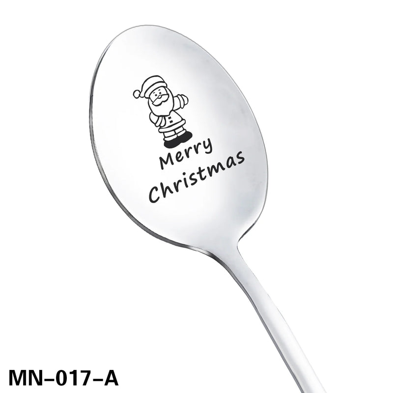 Christmas Ice-Cream Spoon Personalized Carved Stainless Steel Spoon