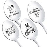 Christmas Ice-Cream Spoon Personalized Carved Stainless Steel Spoon
