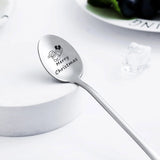 Christmas Ice-Cream Spoon Personalized Carved Stainless Steel Spoon