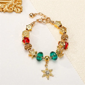 Christmas Charm Big Hole Bead Bracelet Santa Claus Christmas Tree Pendant
