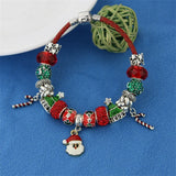 Christmas Charm Big Hole Bead Bracelet Santa Claus Christmas Tree Pendant