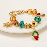 Christmas Charm Big Hole Bead Bracelet Santa Claus Christmas Tree Pendant
