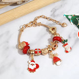 Christmas Charm Big Hole Bead Bracelet Santa Claus Christmas Tree Pendant