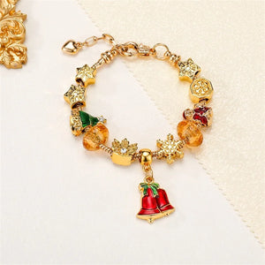 Christmas Charm Big Hole Bead Bracelet Santa Claus Christmas Tree Pendant